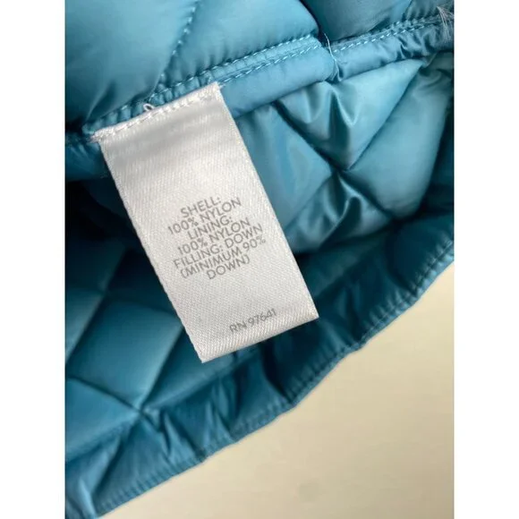 J. Jill Down Filled Quilted Vest Womens Blue Medium Warm Lightweight Fall Winter - Picture 10 of 12